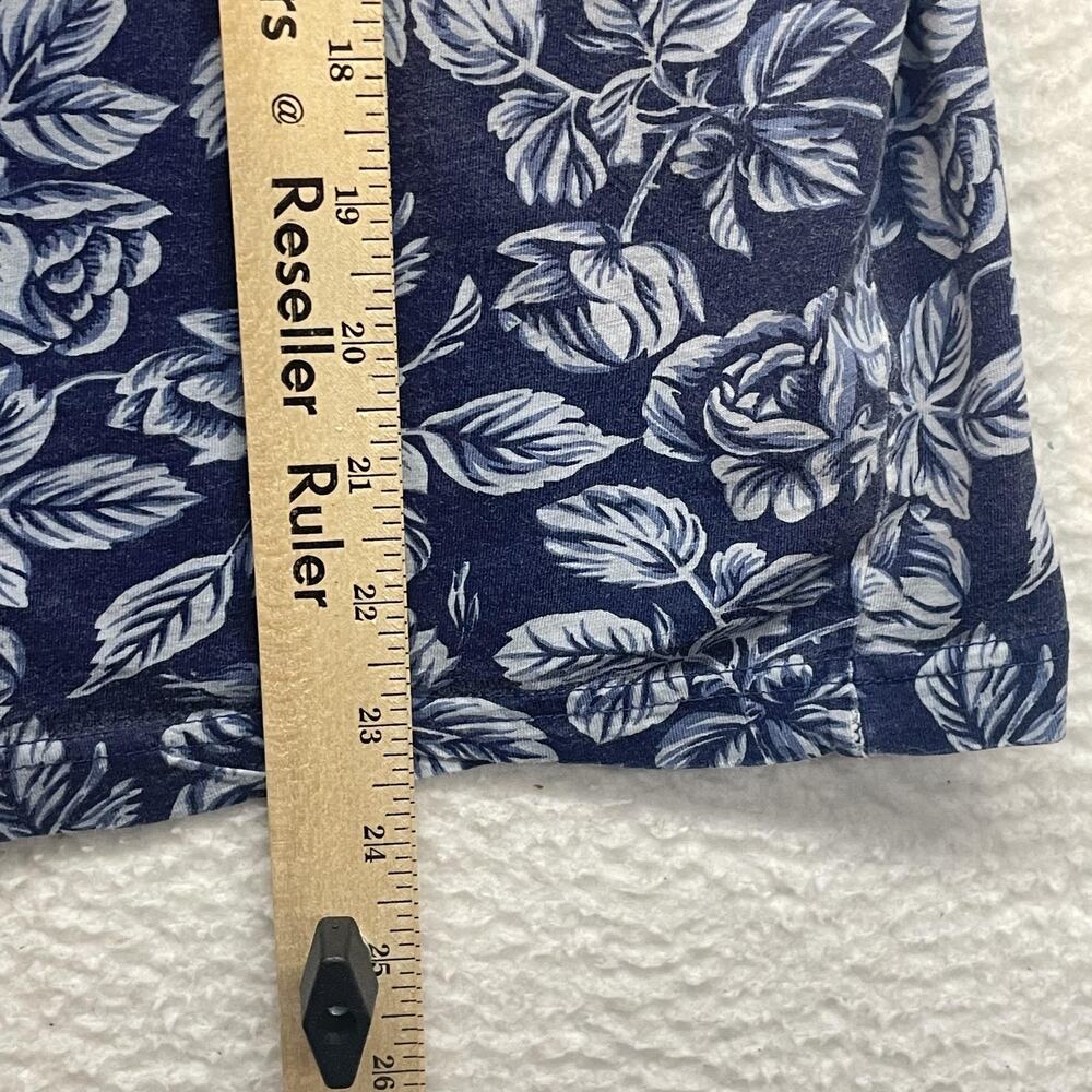 Vintage Banana Republic Shirt Shorts Set Womens Small Blue Floral Made USA 80s - Picture 11 of 12